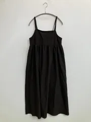 classical elf クラシカルエルフ ジャンパースカート S ブラック コットン チェック柄 リボン ロング・マキシ丈 フレア