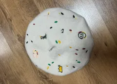 アイボリー刺繍ベレー帽