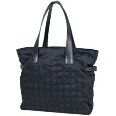 シャネル CHANEL ニュートラベルライン トートGM ココマーク ショルダーバッグ トートバッグ ナイロンジャガード ブラック A15825 レディース 【中古】