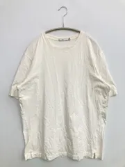 UNIQLO ユニクロ Tシャツ/カットソー S ホワイト 無地 ミドル丈 クルーネック(丸首) 半袖