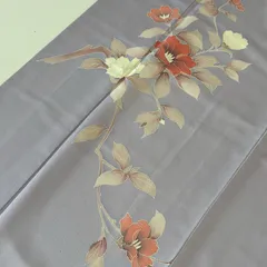 付下げ 友禅 裄65.5 上品な花柄の染め 紋無し 正絹 着物 MK-5457
