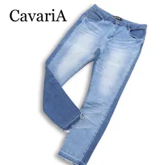 CavariA キャバリア 通年 ウォッシュ加工★ ストレッチ 切替 カットオフ スキニー デニム パンツ ジーンズ Sz.48 メンズのサムネイル