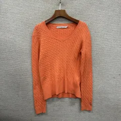 トミーヒルフィガー Vネック ケーブル編み ニット M M12348