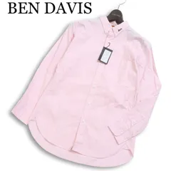未使用★ BEN DAVIS ベンデイビス 通年 ロゴ刺繍 長袖 ボタンダウン シャツ 日本製 Sz.M メンズ