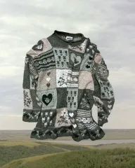 90s USA ヴィンテージ パッチワーク セーター