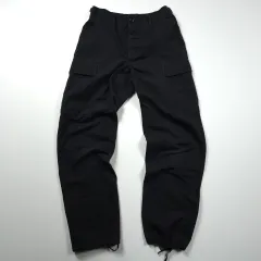 プロパー U S ミリタリー ブラック カーゴ ファティーグ パンツ (M)