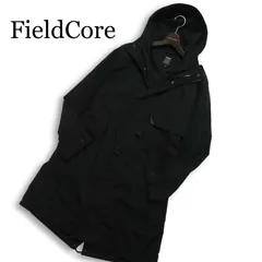 FieldCore フィールドコア ワークマン 通年 撥水★ ロング フーディー ミリタリー モッズコート Sz.M メンズ 黒