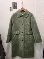 オリーブグリーン ボア ロング コート