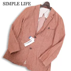 【新品 未使用】 SIMPLE LIFE シンプルライフ レナウン 通年★ ストライプ アンコン テーラード ジャケット Sz.L メンズのサムネイル