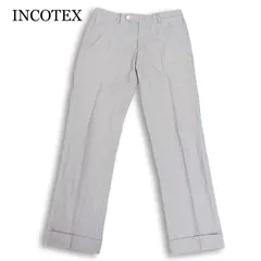 INCOTEX インコテックス 通年★ 千鳥格子柄 スリム トラウザー スラックス パンツ Sz.46 メンズのサムネイル