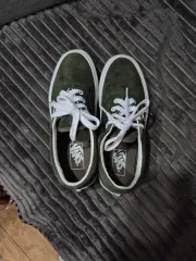 ヴァンズ オールドスクール スウェード グリーン スニーカー 24センチ