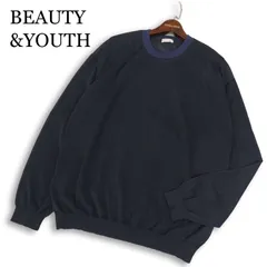 24SS★ BEAUTY&YOUTH ユナイテッドアローズ 春夏 ペーパーヤーン シアー ニット セーター Sz.XL　メンズ 紺