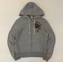 ポロ ラルフローレン デニム＆サプライ スカル フーデッド ジップアップ グレー