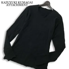 KAZUYUKI KUMAGAI ATTACHMENT カズユキクマガイ 通年★ 長袖 カットオフ 立体裁断 ロンTシャツ カットソー Sz.3 メンズ 黒