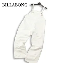 BILLABONG ビラボン 通年 ロゴ刺繍★ ホワイト デニム オーバーオール パンツ Sz.L メンズ 白