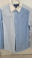 ラルフローレン ブルー ストライプ シャツ L Polo Kids(ポロキッズ) シャツ