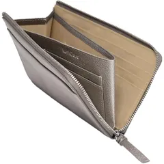 [RafiCaro] 小さい長財布 レディース 短い 大容量 23ポケット お札を折らない コンパクト 約18cm 薄い スリム L字ファスナー メンズ YKKファスナー マチ付き小銭入れ ダークシルバーkoe 1f8e9d71