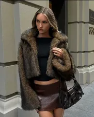 セール) クロップド ファー ジャケット