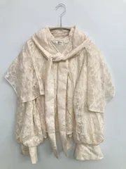 one after another NICE CLAUP ワンアフターアナザーナイスクラップ シャツ/ブラウス F アイボリー 無地 レース フリル リボン ショート丈 半袖 ボウタイ襟