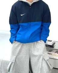 ナイキ ネイビー ブルー バイカラー ウィンドブレーカー L