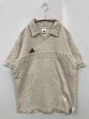 adidas アディダス ポロシャツ M-L ベージュ 無地 ワンポイント ブランドロゴ 刺繍 半袖