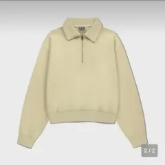 マリテフランソワジルボー ハーフ ジップアップ スウェット ライト イェロー