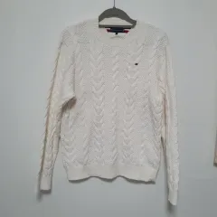 傷なし最高A+) Tommy Hilfiger ケーブル ニット アイボリー 164 55-66