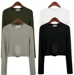 T53 バックスリット クロップド 長袖 Tシャツ