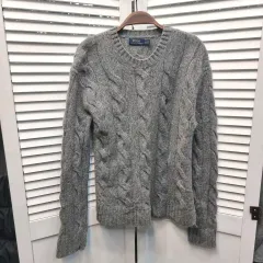 ポロ ラルフローレン ケーブル ニット グレー