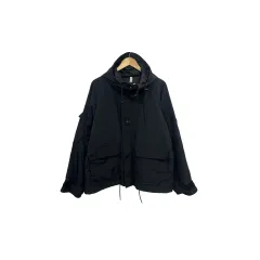 95 ザラ マン オーバーサイズ サイド ポケット ウィンドブレーカー フード ジップアップ ジャケット