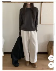 ラウンドネック 起毛 長袖 Tシャツ