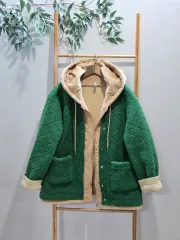 かわいいフリース オーバーサイズ ボア ジャケット