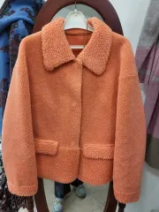 フリース ショート コート オレンジ