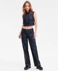 リーバイス レディース ボトムス デニムパンツ コート ジーンズ Levis Womens Coated Superlow StraightLeg Loose Jeans Luminous Night