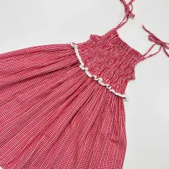 130 紐 ノースリーブ ギャザー 女の子 ONE PIECE