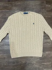 ポロラルフローレン ケーブルニット コットン セーター ベージュ