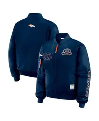 ウェア バイ エリン アンドルーズ レディース アウター ジャケット・ブルゾン WEAR by Erin Andrews Womens Navy Denver Broncos Patch FullZip Bomber Jacket Navy ネイビー