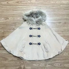 ヴィンテージ リー リボン ケープ ファー コート ケープ 姫ギャル ロギャル ラテ 森ガール ちゃん씨 ゴシック