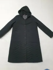 VOV ブラック キルティング フード ロング コート 季節の変わり目 レディース 85 90