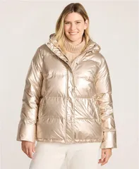ランズエンド レディース アウター ジャケット・ブルゾン ダウン Lands End Womens Max 600 Down Puffer Jacket Gold shine ゴールド