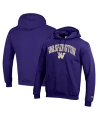 チャンピオン メンズ アウター パーカー・スウェット ロゴ フリース Champion MensPurple Washington Huskies Arched Logo Fleece Pullover Hoodie Purple パープル