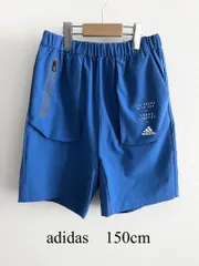 adidas　アディダス　ハーフパンツ　150cm　男の子用　パンツ　スポーツウエア　ブルー×シルバー　ストレッチ素材　ボーイズ　男児　子供服　送料込み　3408046