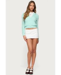 アディクテッド レディース アウター ニット・セーター カーディガン Edikted Womens Haisley Cable Knit Cardigan Aqua アクア