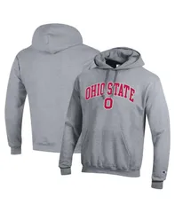 チャンピオン メンズ アウター パーカー・スウェット ロゴ フリース Champion Mens Heather Gray Ohio State Buckeyes Arched Logo Fleece Pullover Hoodie Heather Gray