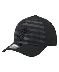 뉴 엘라 남성 액세서리 모자 New Era Mens Black Miami Heat Game Day Flag AFrame 9FORTY Adjustable Hat Black 부