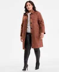 ビーシービージーマックスアズリア レディース アウター ジャケット・ブルゾン プラスサイズ スエード BCBGMAXAZRIA Plusize ButtonFront FauxSuede Jacketのサムネイル