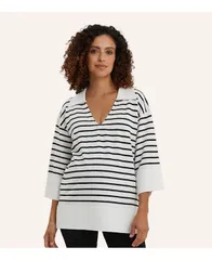 ノム レディース ボトムス カジュアルパンツ セーター NOM Maternity Suki Sweater Black white stripe ホワイト