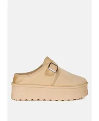 ロンドンラグ レディース シューズ パンプス プラットフォーム London Rag Ryeson Buckle Strap Platform Classic SlipOn Beige ベージュ