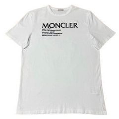 極美品〕モンクレール 黒文字ロゴ L ホワイトTシャツ ジャパンタグ