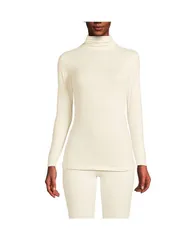 ランズエンド レディース トップス シャツ タートルネック Lands End Womens Baselayer Cozy Thermaskin Turtleneck Top Fresh ivory アイボリー